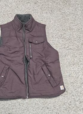 Carhartt Men’s Dark Purple Quilted Sherpa-Lined Vest